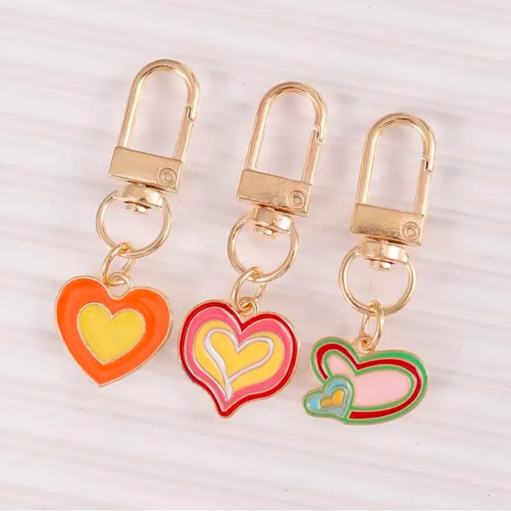 Heart Keychain - Purse Charms 2 pc Set - Picture 2 of 3